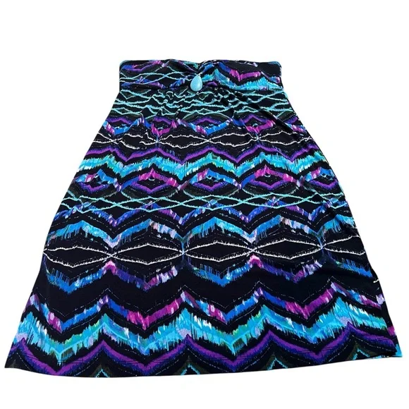 Bisou Bisou Strapless Geometric Pattern Dress Size 12 - Picture 3 of 6